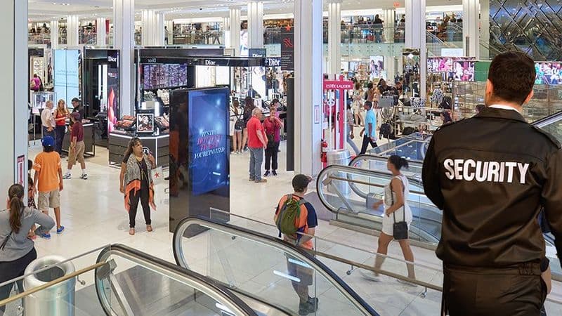 Image of a security guard at a shopping mall.